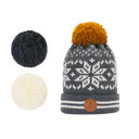 Apple Pekin Grey Ponponu Değiştirilebilir Unisex Bere