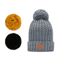 Bandista Grey Ponponu Değiştirilebilir Unisex Bere