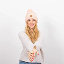 Bandista Peach Ponponu Değiştirilebilir Unisex Bere