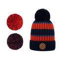 Iced Coffee Lacivert Turuncu Ponponu Değiştirilebilir Bere